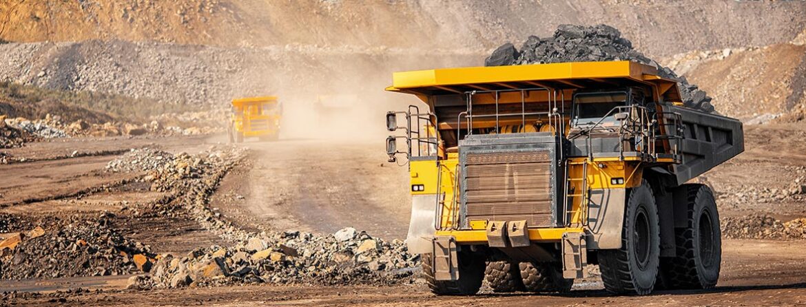 Open,Pit,Mine,Industry,,Big,Yellow,Mining,Truck,For,Coal